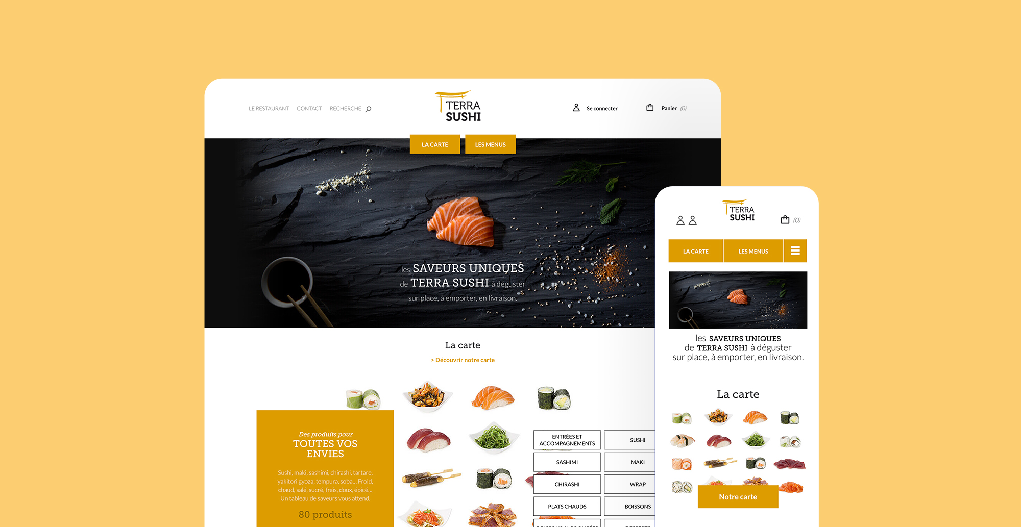 web design responsive e-commerce restaurant Japonais Terra Sushi Limoges
